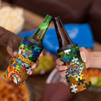 Tigers Autism Awareness 4 in 1 Can Cooler Tumbler Puzzle Flames Rugby Ball