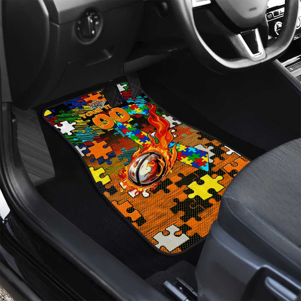 Tigers Autism Awareness Car Mats Puzzle Flames Rugby Ball