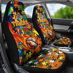 Tigers Autism Awareness Car Seat Cover Puzzle Flames Rugby Ball