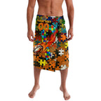 Tigers Autism Awareness Lavalava Puzzle Flames Rugby Ball