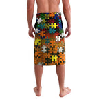 Tigers Autism Awareness Lavalava Puzzle Flames Rugby Ball
