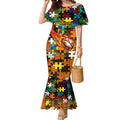 Tigers Autism Awareness Mermaid Dress Puzzle Flames Rugby Ball