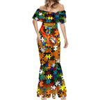 Tigers Autism Awareness Mermaid Dress Puzzle Flames Rugby Ball