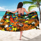 Tigers Autism Awareness Sarong Puzzle Flames Rugby Ball