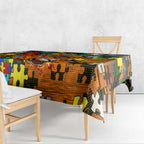 Tigers Autism Awareness Tablecloth Puzzle Flames Rugby Ball