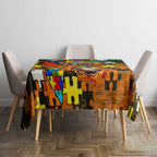 Tigers Autism Awareness Tablecloth Puzzle Flames Rugby Ball