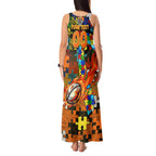 Tigers Autism Awareness Tank Maxi Dress Puzzle Flames Rugby Ball