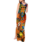 Tigers Autism Awareness Tank Maxi Dress Puzzle Flames Rugby Ball