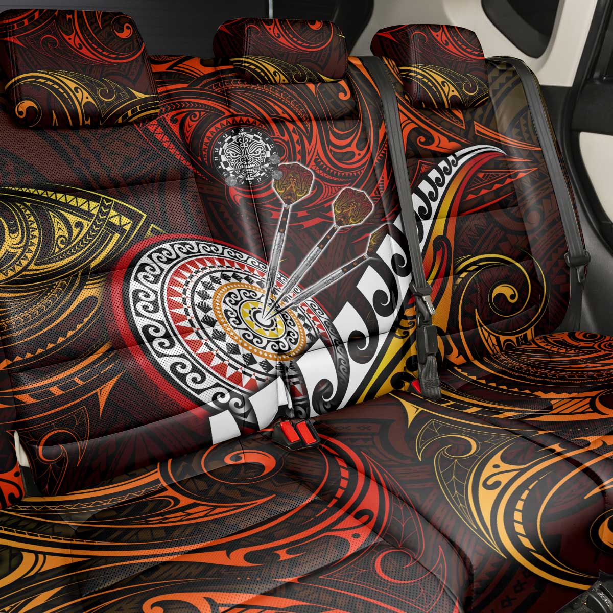 Fern Maori Darts Back Car Seat Cover New Zealand Darts