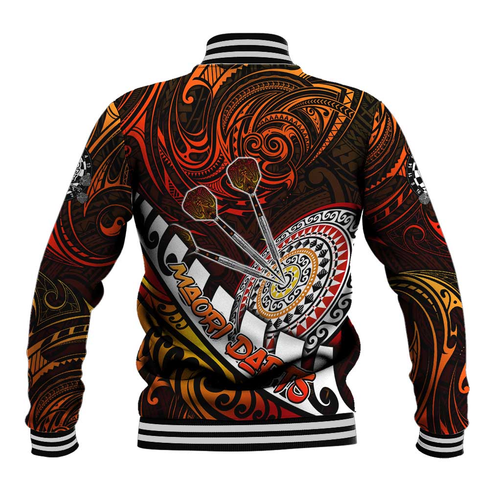 Personalised Fern Maori Darts Baseball Jacket New Zealand Darts