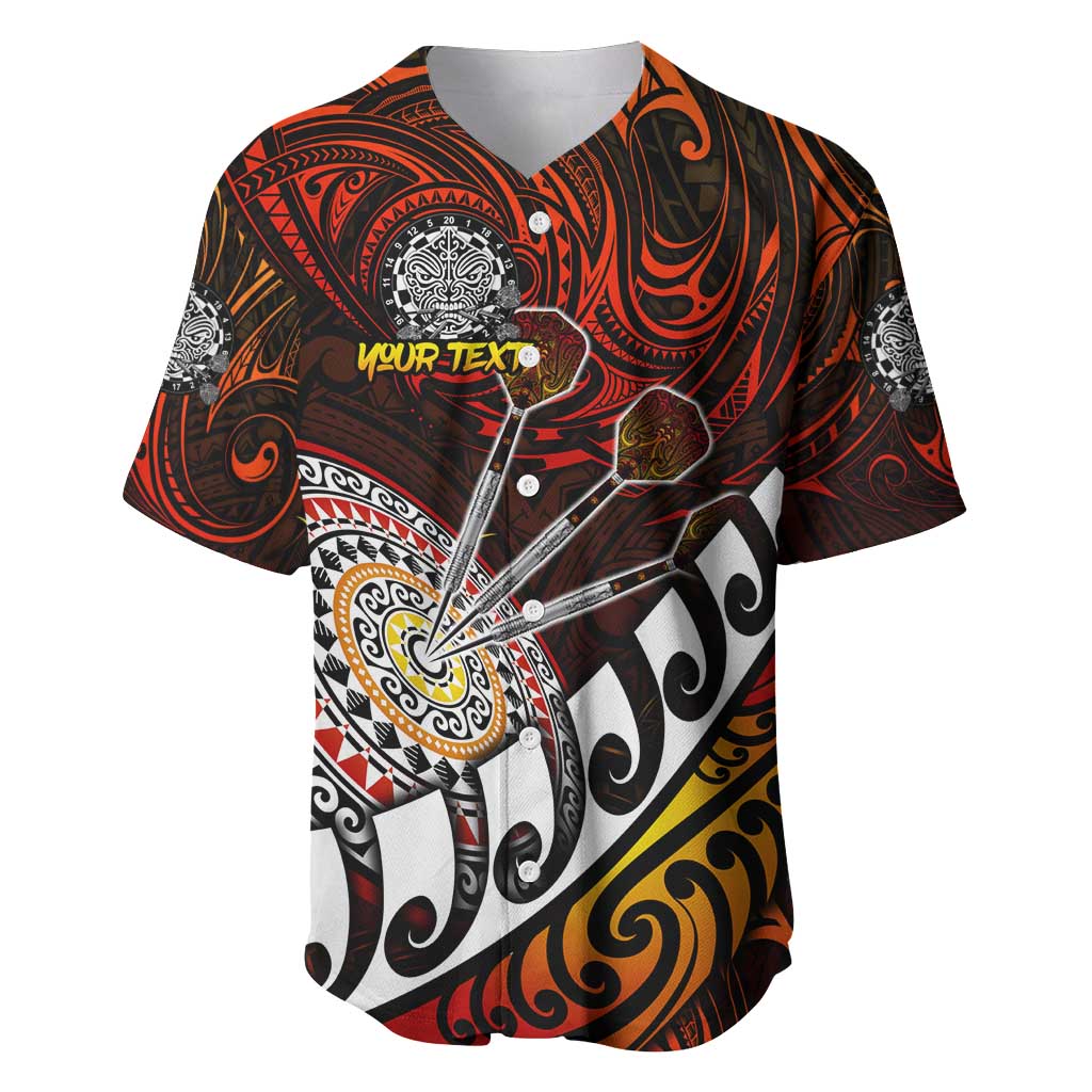 Personalised Fern Maori Darts Baseball Jersey New Zealand Darts