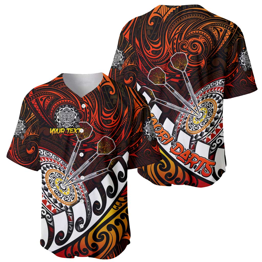 Personalised Fern Maori Darts Baseball Jersey New Zealand Darts