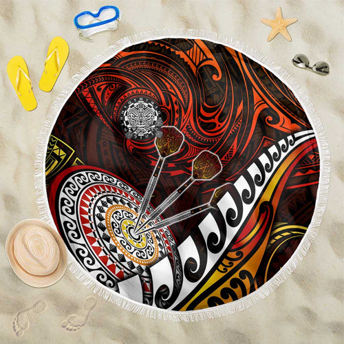 Fern Maori Darts Beach Blanket New Zealand Darts