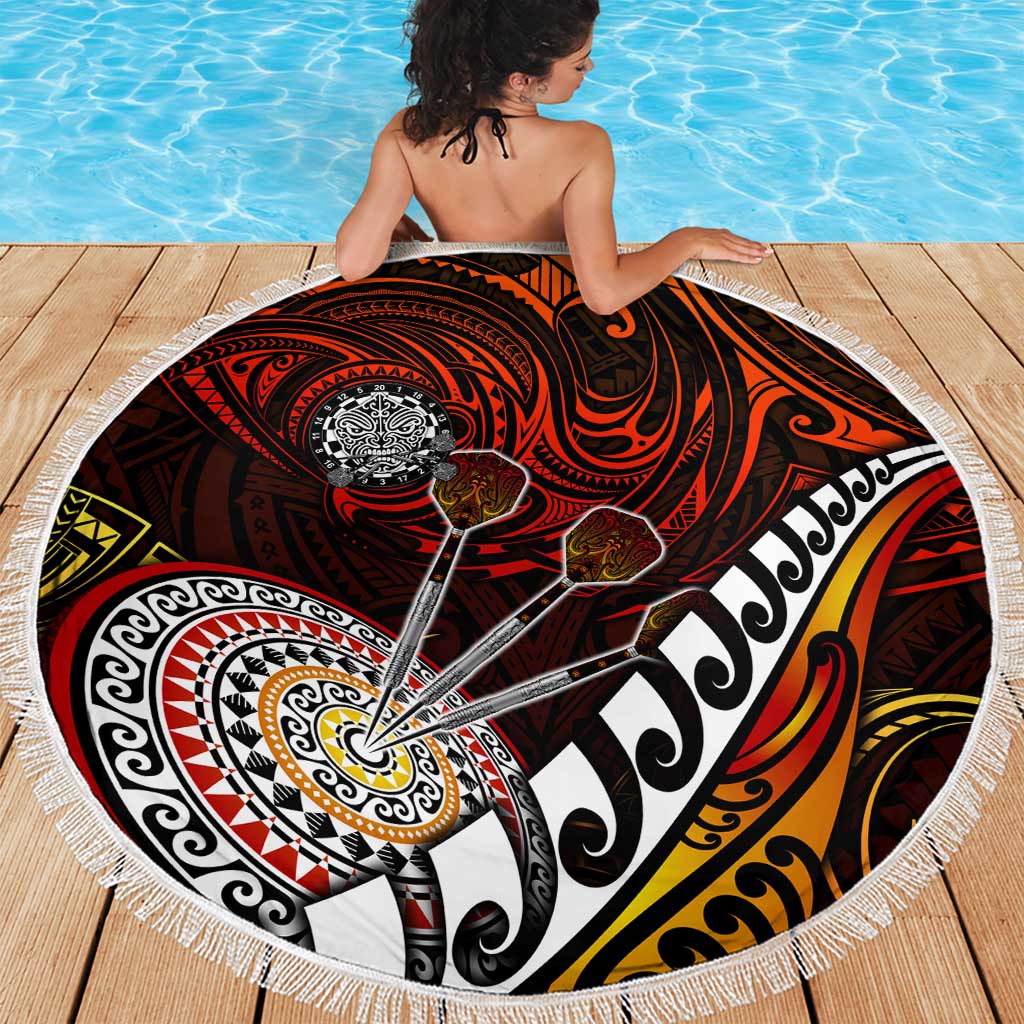Fern Maori Darts Beach Blanket New Zealand Darts