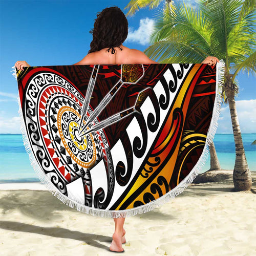 Fern Maori Darts Beach Blanket New Zealand Darts