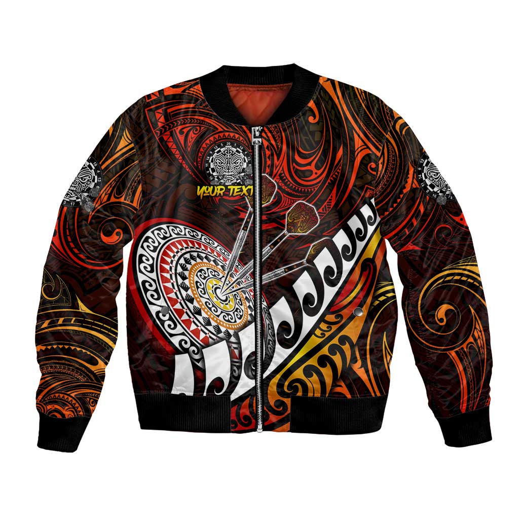 Personalised Fern Maori Darts Bomber Jacket New Zealand Darts