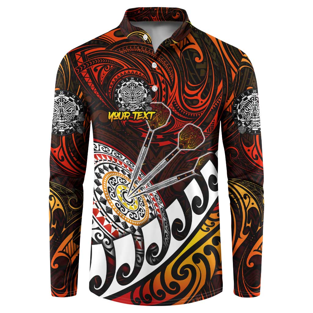Personalised Fern Maori Darts Button Sweatshirt New Zealand Darts