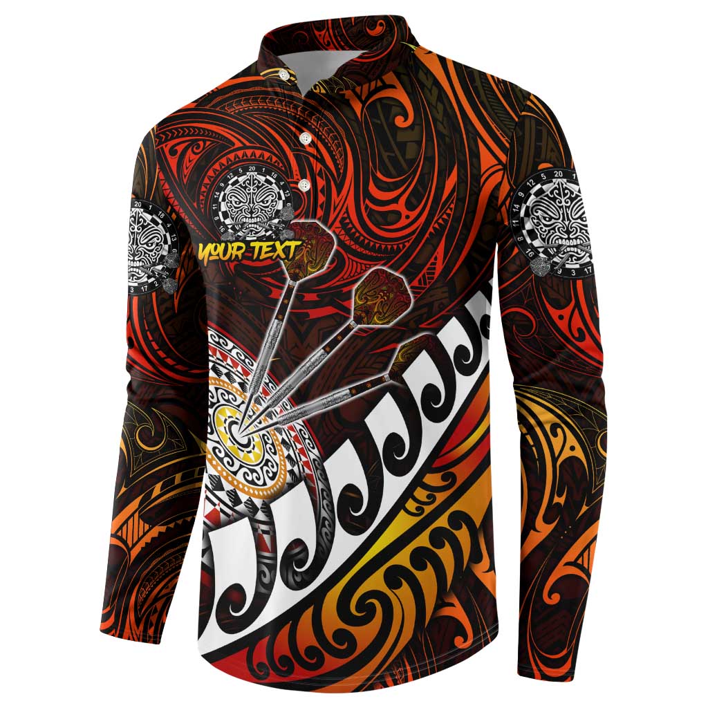 Personalised Fern Maori Darts Button Sweatshirt New Zealand Darts