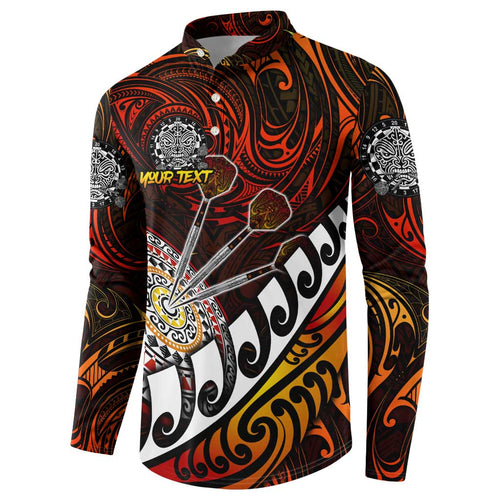 Personalised Fern Maori Darts Button Sweatshirt New Zealand Darts