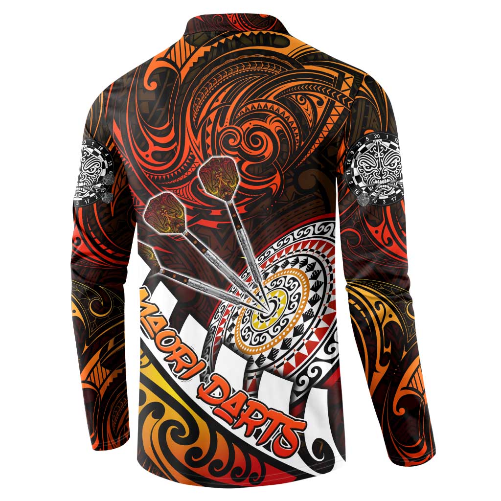 Personalised Fern Maori Darts Button Sweatshirt New Zealand Darts