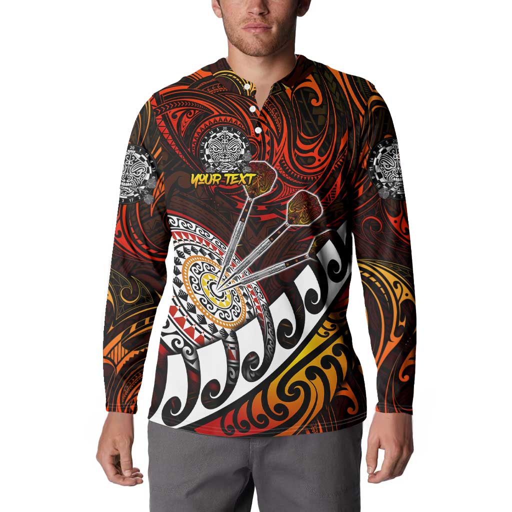 Personalised Fern Maori Darts Button Sweatshirt New Zealand Darts
