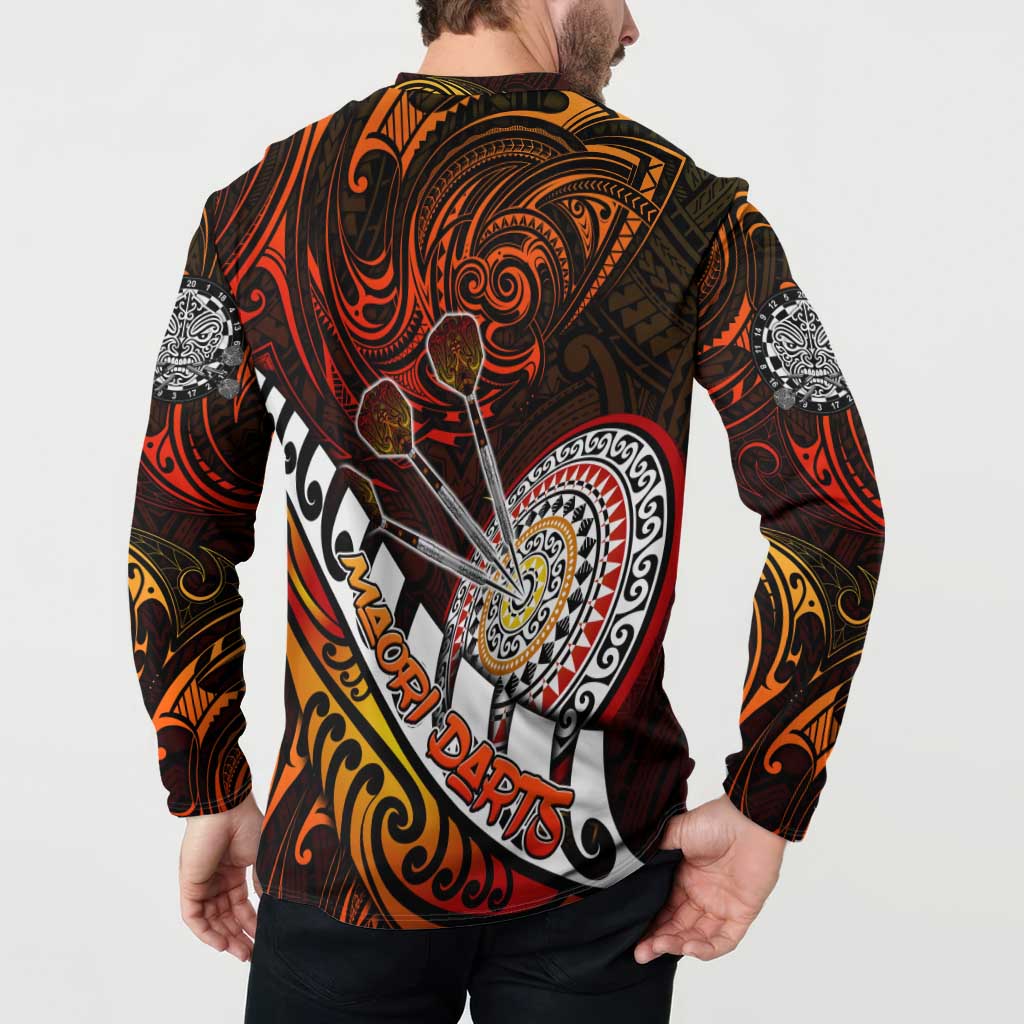 Personalised Fern Maori Darts Button Sweatshirt New Zealand Darts