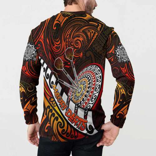 Personalised Fern Maori Darts Button Sweatshirt New Zealand Darts