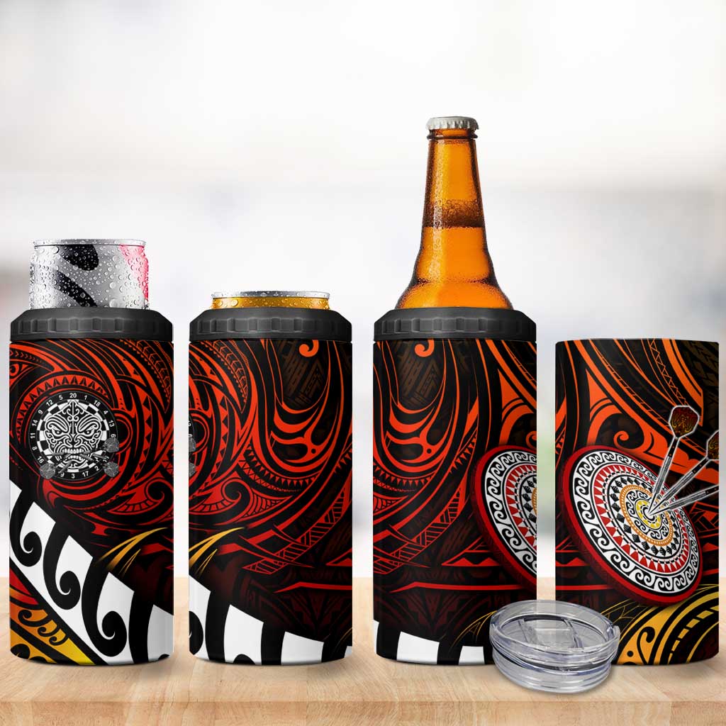 Fern Maori Darts 4 in 1 Can Cooler Tumbler New Zealand Darts