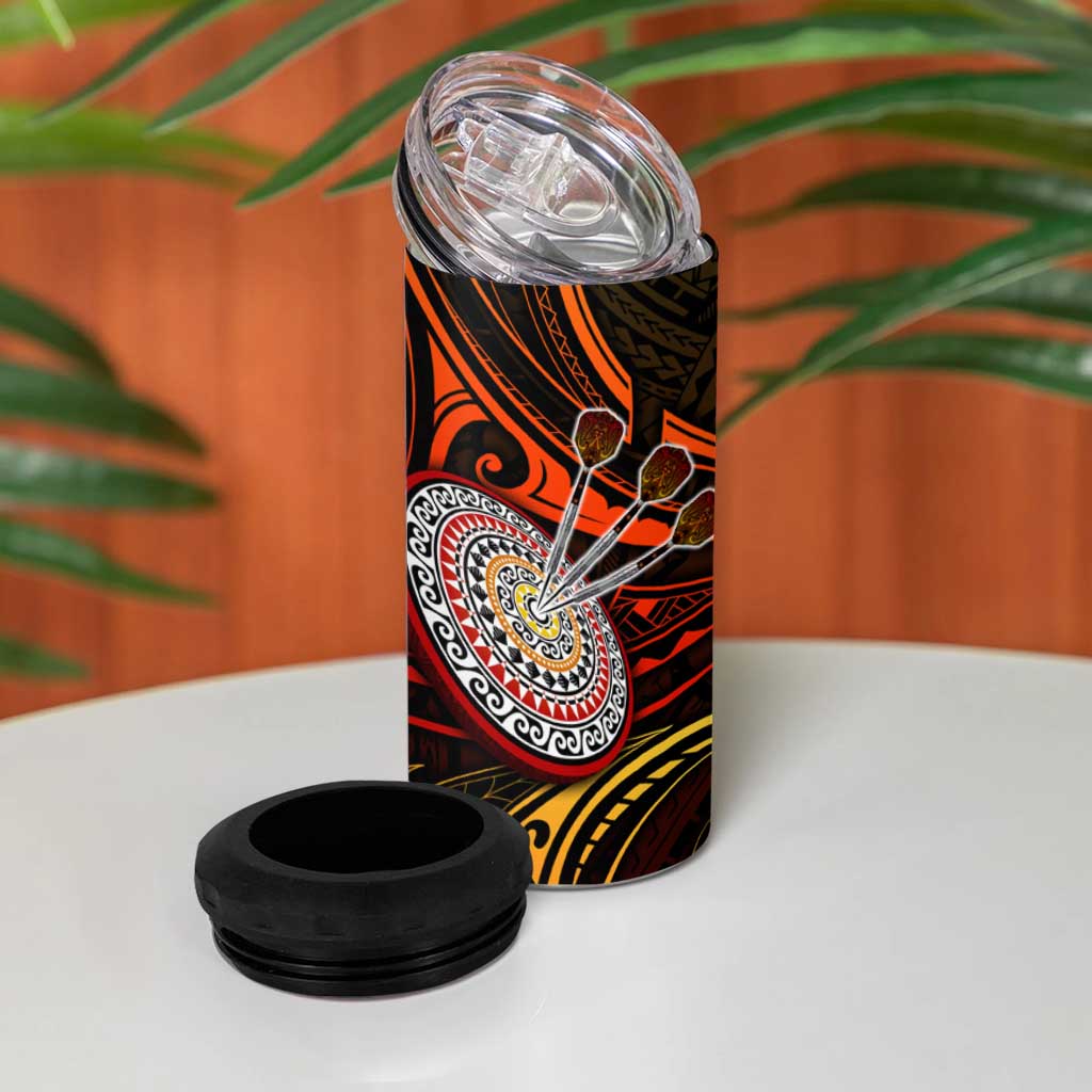 Fern Maori Darts 4 in 1 Can Cooler Tumbler New Zealand Darts