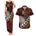 Personalised Fern Maori Darts Couples Matching Tank Maxi Dress and Hawaiian Shirt New Zealand Darts