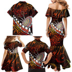 Personalised Fern Maori Darts Family Matching Mermaid Dress and Hawaiian Shirt New Zealand Darts