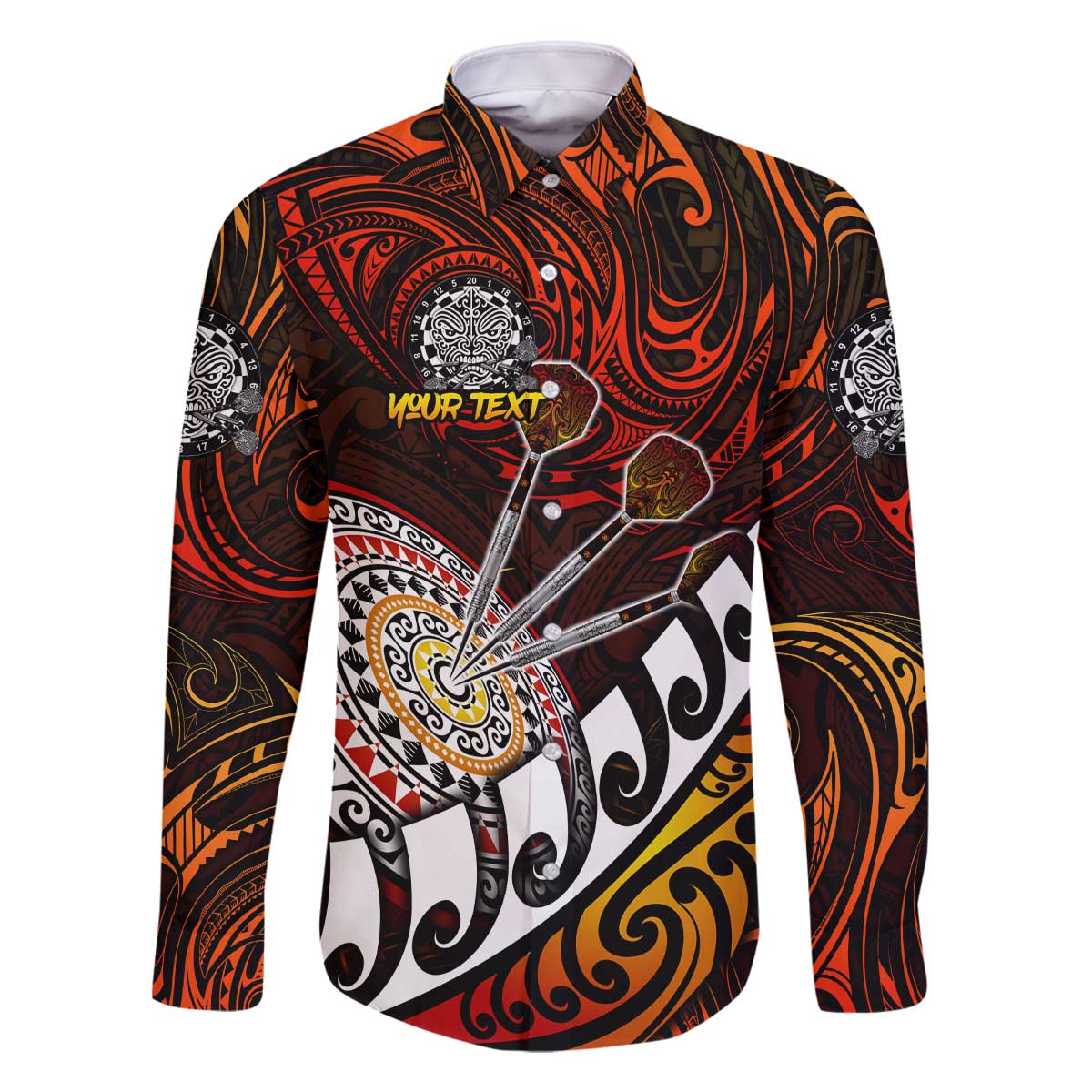Personalised Fern Maori Darts Family Matching Off The Shoulder Long Sleeve Dress and Hawaiian Shirt New Zealand Darts