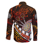 Personalised Fern Maori Darts Family Matching Off The Shoulder Long Sleeve Dress and Hawaiian Shirt New Zealand Darts