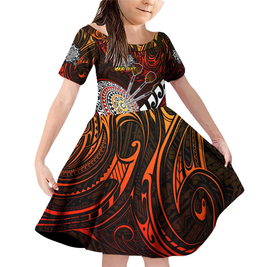 Personalised Fern Maori Darts Family Matching Off Shoulder Short Dress and Hawaiian Shirt New Zealand Darts