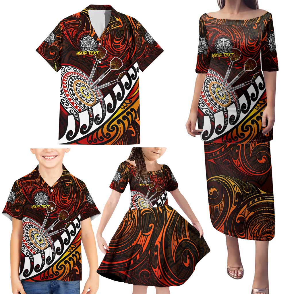 Personalised Fern Maori Darts Family Matching Puletasi and Hawaiian Shirt New Zealand Darts