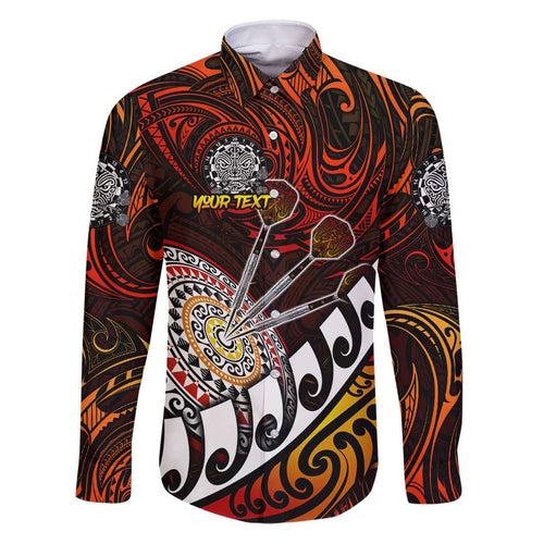 Personalised Fern Maori Darts Family Matching Puletasi and Hawaiian Shirt New Zealand Darts
