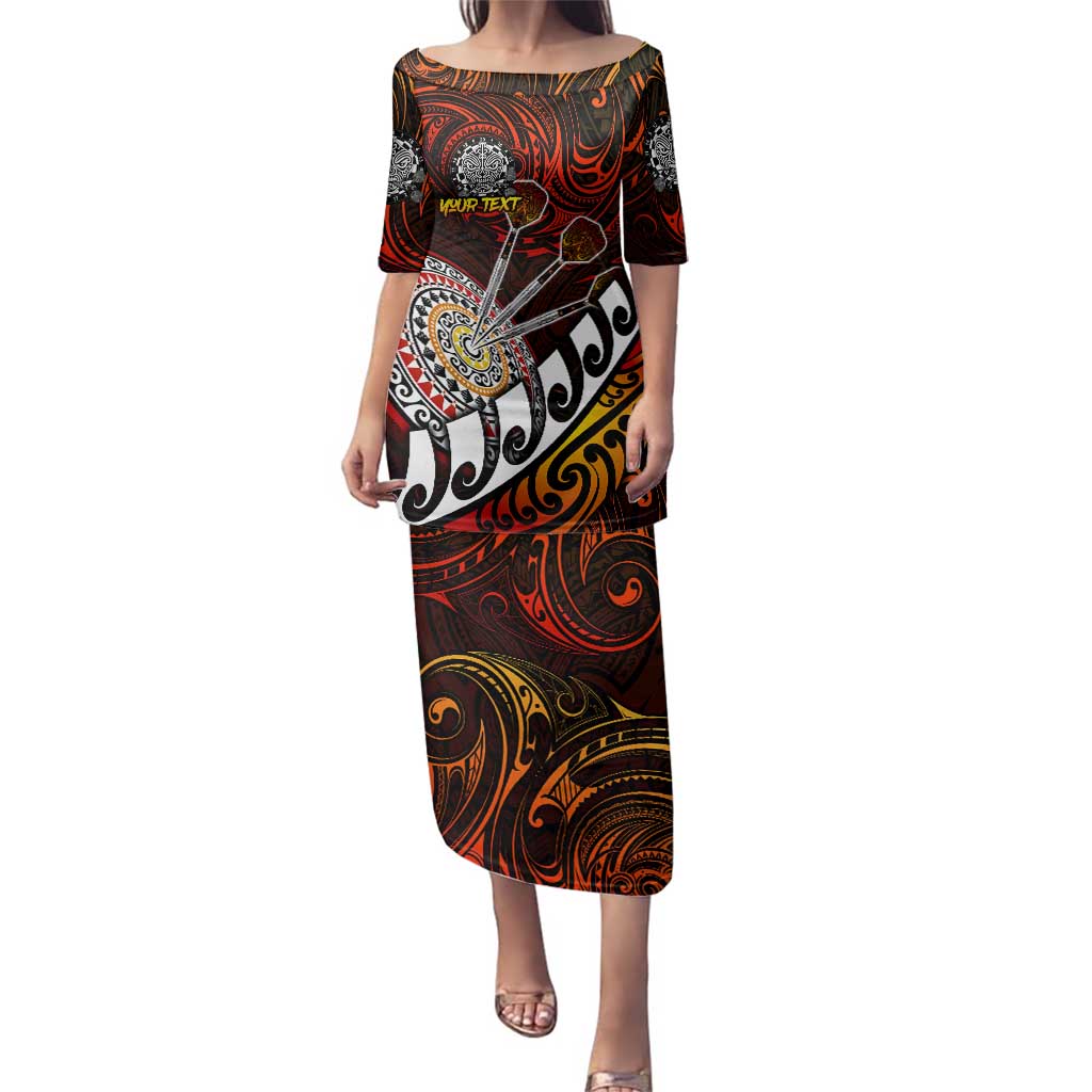 Personalised Fern Maori Darts Family Matching Puletasi and Hawaiian Shirt New Zealand Darts