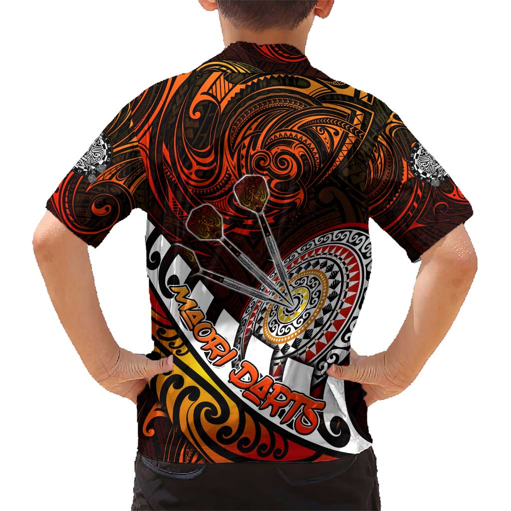 Personalised Fern Maori Darts Family Matching Short Sleeve Bodycon Dress and Hawaiian Shirt New Zealand Darts