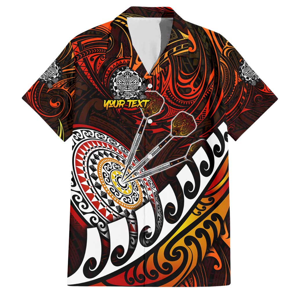 Personalised Fern Maori Darts Family Matching Short Sleeve Bodycon Dress and Hawaiian Shirt New Zealand Darts