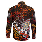 Personalised Fern Maori Darts Family Matching Short Sleeve Bodycon Dress and Hawaiian Shirt New Zealand Darts