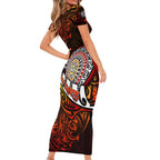 Personalised Fern Maori Darts Family Matching Short Sleeve Bodycon Dress and Hawaiian Shirt New Zealand Darts