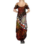Personalised Fern Maori Darts Family Matching Summer Maxi Dress and Hawaiian Shirt New Zealand Darts
