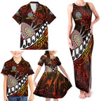 Personalised Fern Maori Darts Family Matching Tank Maxi Dress and Hawaiian Shirt New Zealand Darts