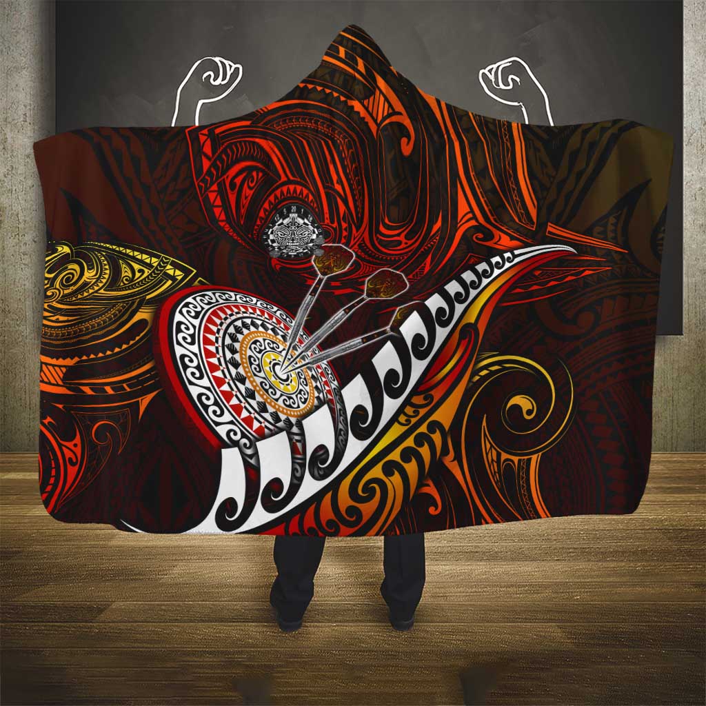 Fern Maori Darts Hooded Blanket New Zealand Darts