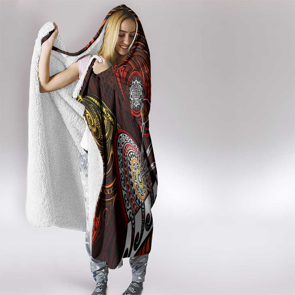 Fern Maori Darts Hooded Blanket New Zealand Darts