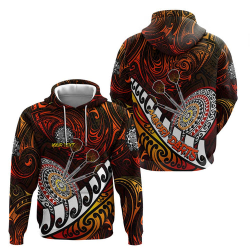 Personalised Fern Maori Darts Hoodie New Zealand Darts