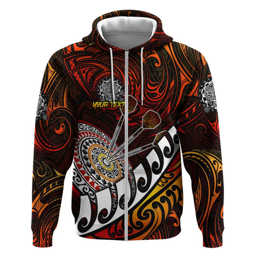 Personalised Fern Maori Darts Hoodie New Zealand Darts