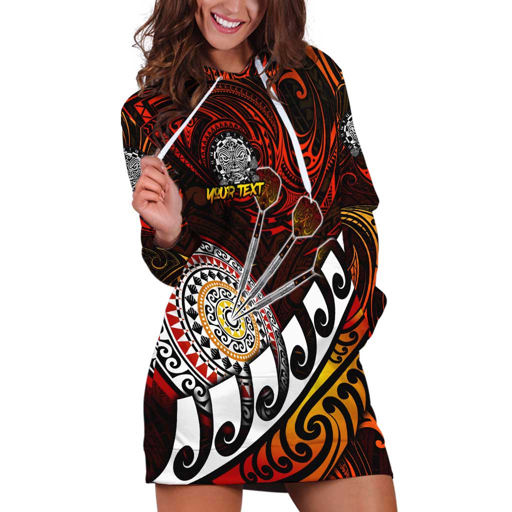 Personalised Fern Maori Darts Hoodie Dress New Zealand Darts