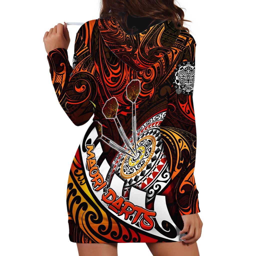 Personalised Fern Maori Darts Hoodie Dress New Zealand Darts