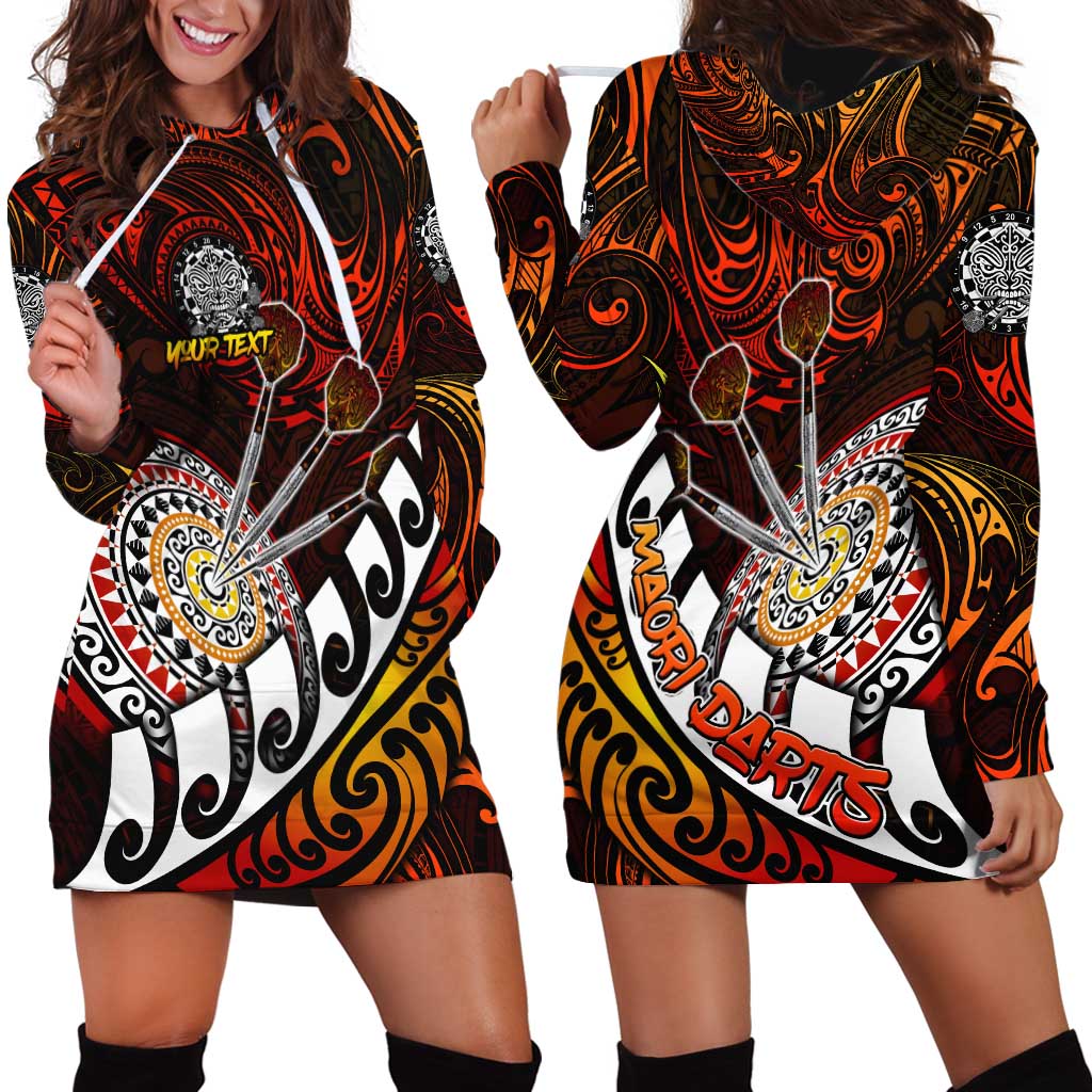 Personalised Fern Maori Darts Hoodie Dress New Zealand Darts